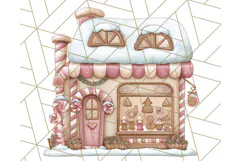 Christmas Sweet Shoppe Clipart PNG, Pastel Bakery Art Product Image 5