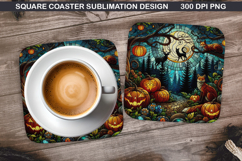 Halloween Coaster Sublimation, Halloween Coaster PNG Product Image 1