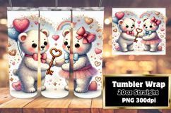 Stylish 20oz Tumbler Design , Valentine Bear Product Image 1