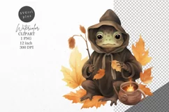 Halloween clipart, Witch frog clipart, Autumn clipart Product Image 1