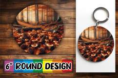 Blissful Circle Coaster Sublimation PNG, Autumn Product Image 1