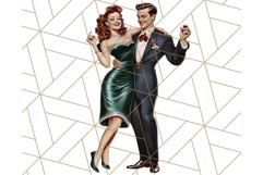 Vintage Glamorous Christmas Party Clipart PNG, Holiday Png Product Image 5