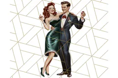 Vintage Glamorous Christmas Party Clipart PNG, Holiday Png Product Image 5