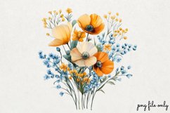 Wild flowers butterflies and dragonfly Clipart PNG Product Image 1