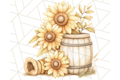 Rustic Sunflower Clipart, Soft Country Farmhouse Florals Png Product Image 5