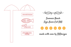 Summer Beach Sign Laser Cut SVG - Tropical Signpost Product Image 2