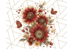 Sunflower and Butterfly PNG Clipart, Bright Jewel Tones Png Product Image 5