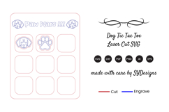 Dog Tic Tac Toe Laser Cut SVG Product Image 2