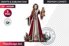 Traditional Christmas Clipart PNG, xmas sublimation, santa Product Image 1