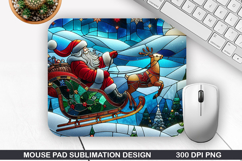 Santa Mouse Pad Sublimation, Christmas Mouse Pad PNG Design Product Image 1