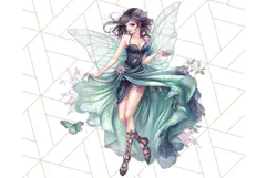 Gothic Fairy & Potion Clipart, Dark Fantasy PNG Printable Product Image 5