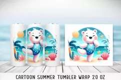 Summer cartoon Tumbler Wrap|PNG, 20 oz. Product Image 3