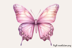 Gilter Pink Butterfly Clipart PNG Product Image 1