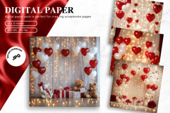 Heart Valentines Background Love Wallpaper Bokeh Backdrop_33 Product Image 1