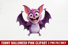 Funny Halloween Pink Clipart PNG Product Image 1