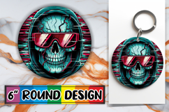 Radiant Ornaments Circle Sublimation PNG, Skull Product Image 1