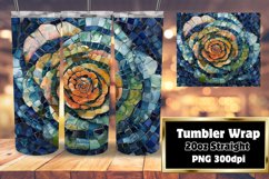 Abstract Mosaic Flower Tumbler Wrap PNG 20oz Product Image 1