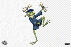 Whimsical Graduation Frogs PNG Clipart Product Image 1