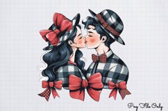 Red Black Glitter Plaid Clipart PNG Product Image 1