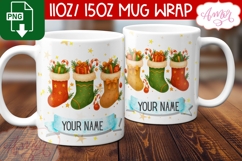 Christmas mug wrap PNG, Stocking stuffer mug PNG Product Image 3