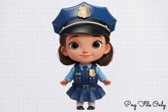 Watercolor Cute Police Clipart PNG Product Image 1