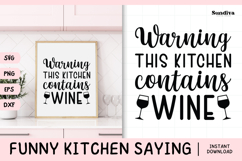 Funny Kitchen Saying SVG | This Kitchen Contains Wine Product Image 1