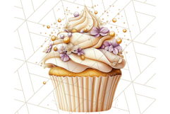 Cupcake Clipart with Florals and Pastel Frosting Png, Spring Product Image 5