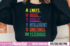 Autism Awareness Autism Acronym and Puzzle Piece SVG Product Image 1