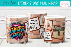 Happy Father's day photo mug wrap sublimation PNG Product Image 1