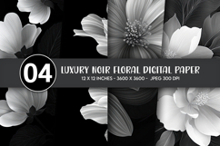 Luxury Noir Floral Digital Paper Product Image 1