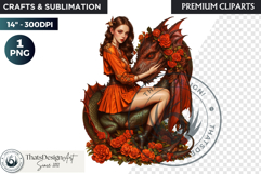 Fantasy Dragon witch clipart, enchantress, dragon egg queen Product Image 1