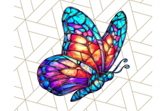 Stained Glass Hearts and Butterflies Clipart PNG Product Image 5