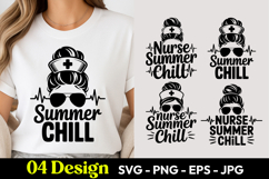 Nurse Summer Chill SVG PNG Product Image 1