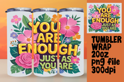 TRENDY 20oz Sublimation Artwork , Flower Quote Product Image 1