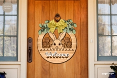 Easter Bunny Door Hanger Laser Cut | Wooden Door Sign Product Image 7