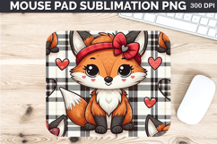 Watercolor Foxes Mouse Pad Sublimation - Valentines PNG Product Image 1