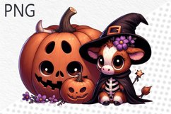 Halloween Cow Sublimation - Clipart PNG Design Product Image 1