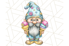 Ice Cream Gnome Clipart PNG Summer Dessert Art, Summer Gnome Product Image 5
