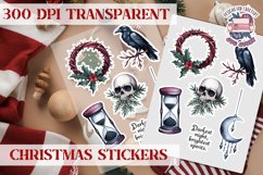 Christmas Sticker Sheet Gothic Dark Winter Holiday PNG Product Image 1
