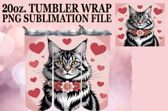 Uplifting Gift 20oz tumbler wrap, Valentines Cat Product Image 1