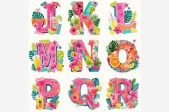 Tropical Drinks Collage Alphabet PNG | Summer Letter Clipart Product Image 4