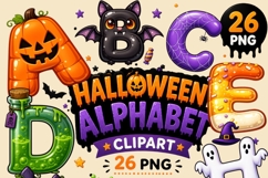 Halloween Alphabet PNG Bundle | 26 Spooky Letters, Pumpkin Product Image 1