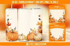 Tumbler Sublimation Wrap, 20 oz Fall Tumbler Wrap Product Image 1