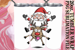 Vibrant Hearts 20oz tumbler wrap, Funny Santa Product Image 1