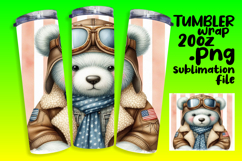 Sublimation Tumbler Template , Teddy Bear Product Image 1