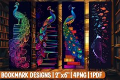 Black &amp; Neon Bookmark Magic: Printable Collection Product Image 1