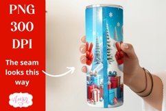 3D Santa tumbler wrap PNG | 3D Christmas tumbler sublimation Product Image 2