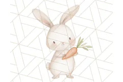 Spring Bunnies PNG Watercolor Bunny Clipart, Pastel Easter Product Image 5