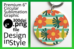 Vibrant Round Design for Keychains , Flower Pattern Product Image 1