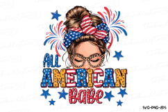 All American Babe Svg | 4th of July Svg | Svg Cut File Product Image 1